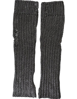 Dolce & Gabbana Graue Viskosestrickhandschuhe ohne Finger