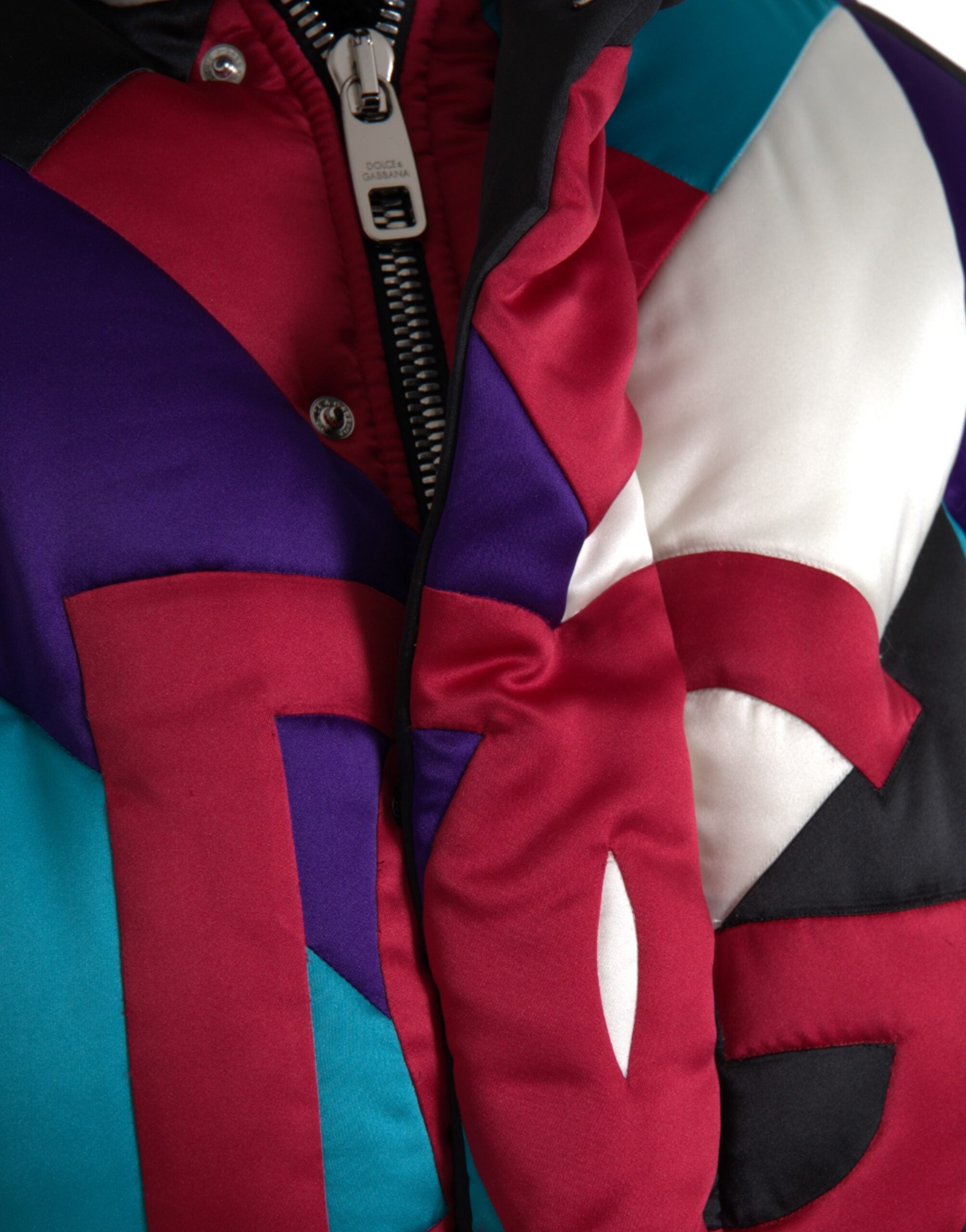 Dolce & Gabbana Mehrfarbige Logo-Windbreaker-Kissenjacke