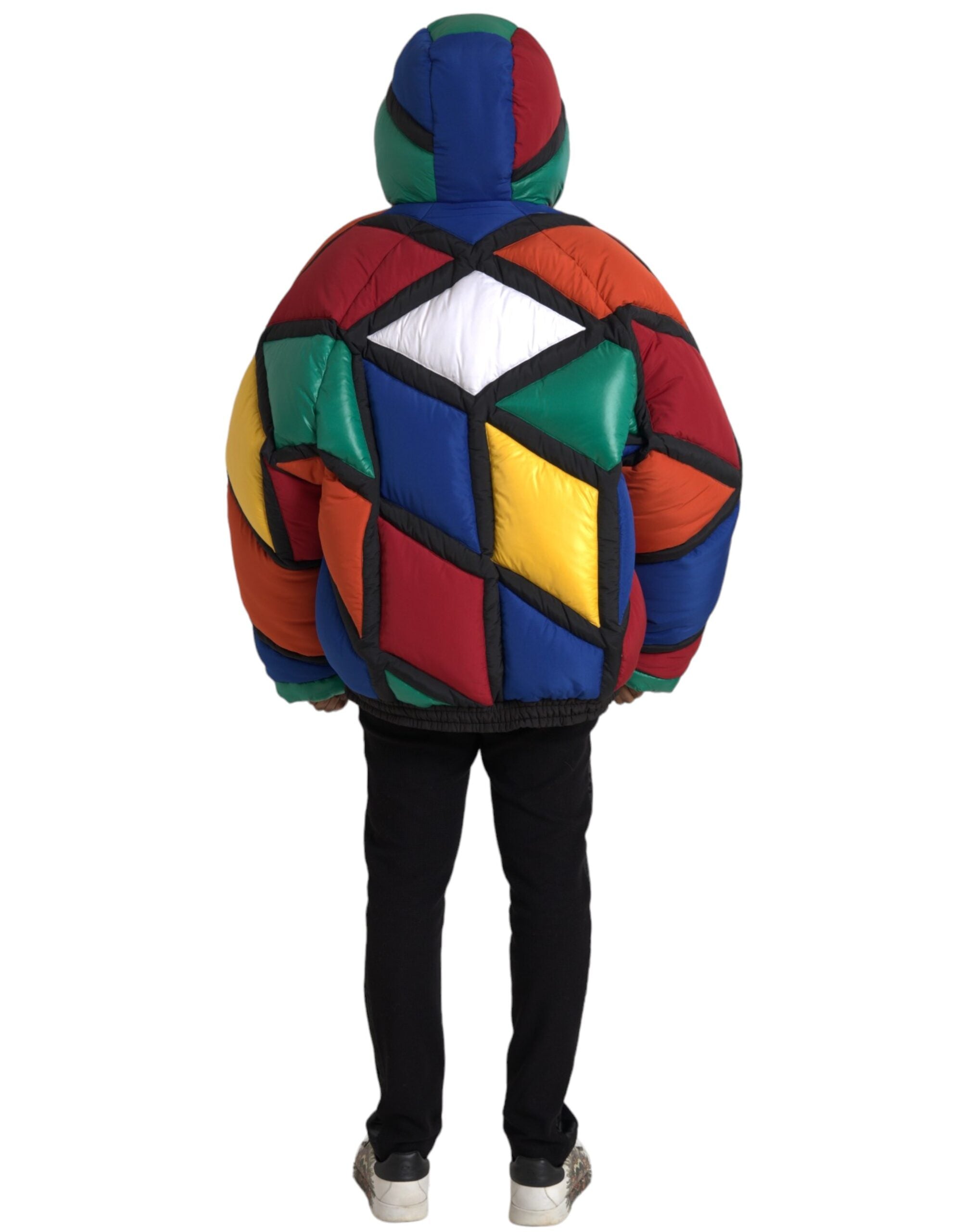 Dolce & Gabbana Multicolor gesteppte Kapuzen-Pufferjacke
