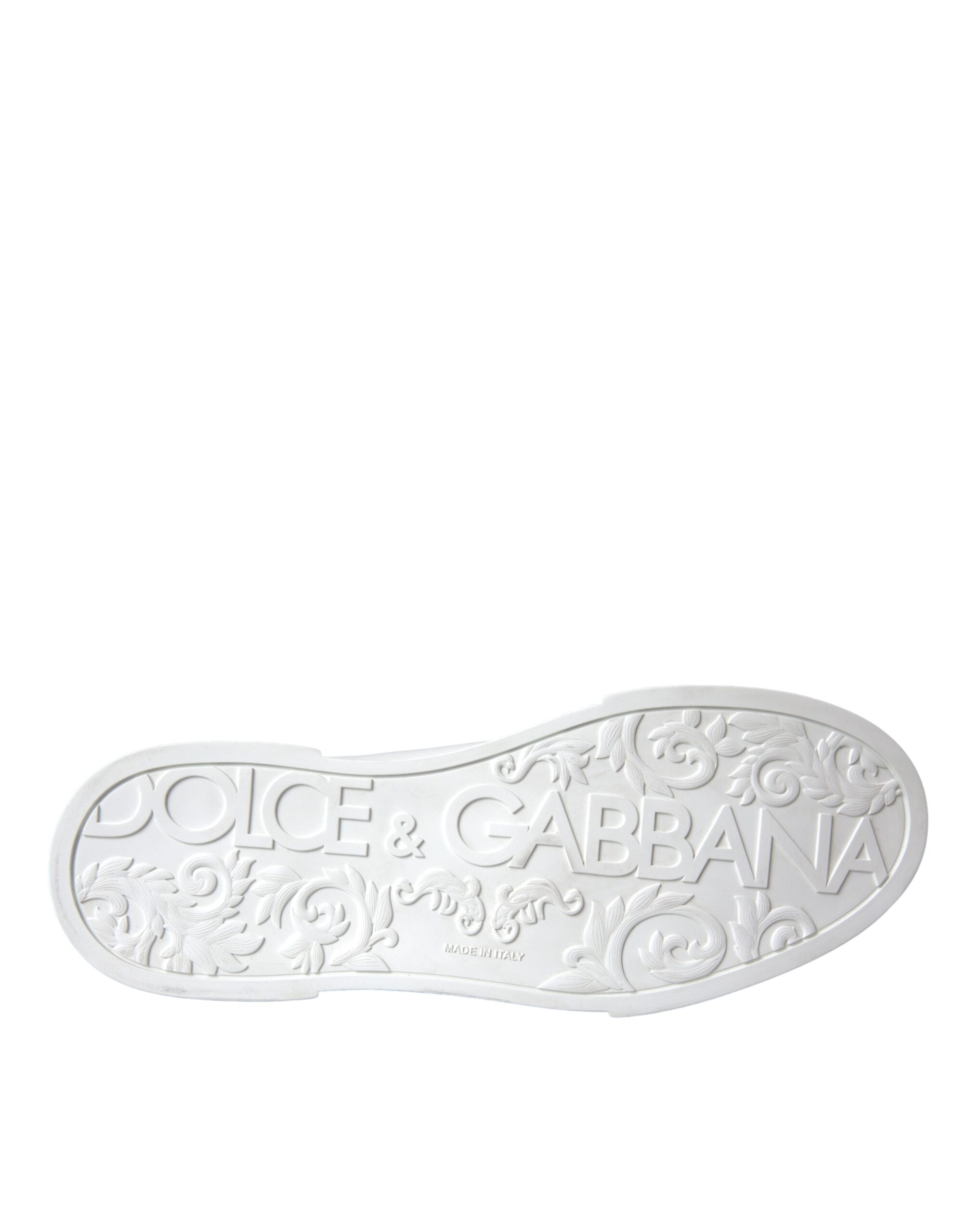 Dolce & Gabbana Weißes Leder DG Logo Casual Low Top Sneakers Schuhe