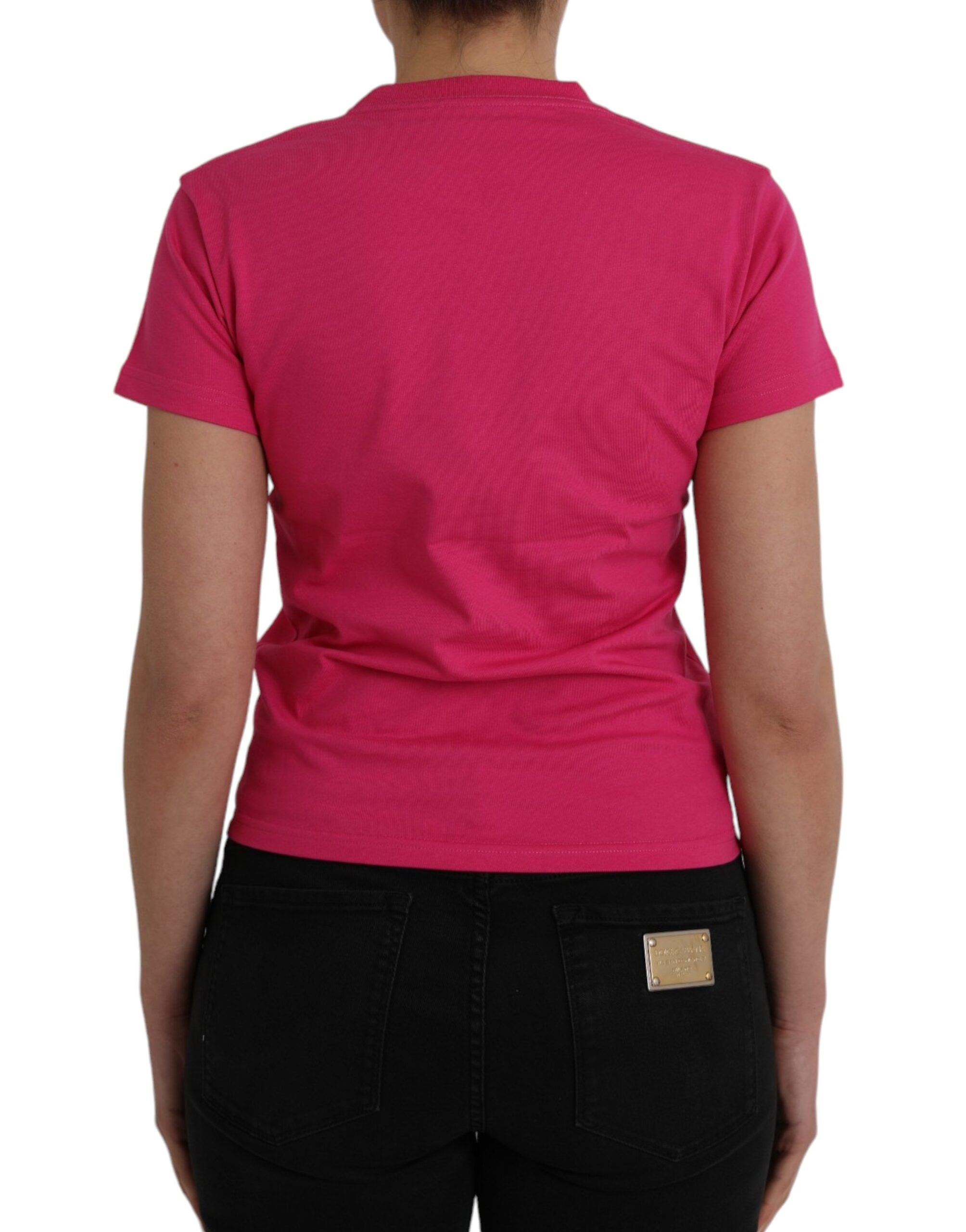 Balenciaga Pinkes Baumwoll-T-Shirt mit Rundhalsausschnitt und kurzen Ärmeln
