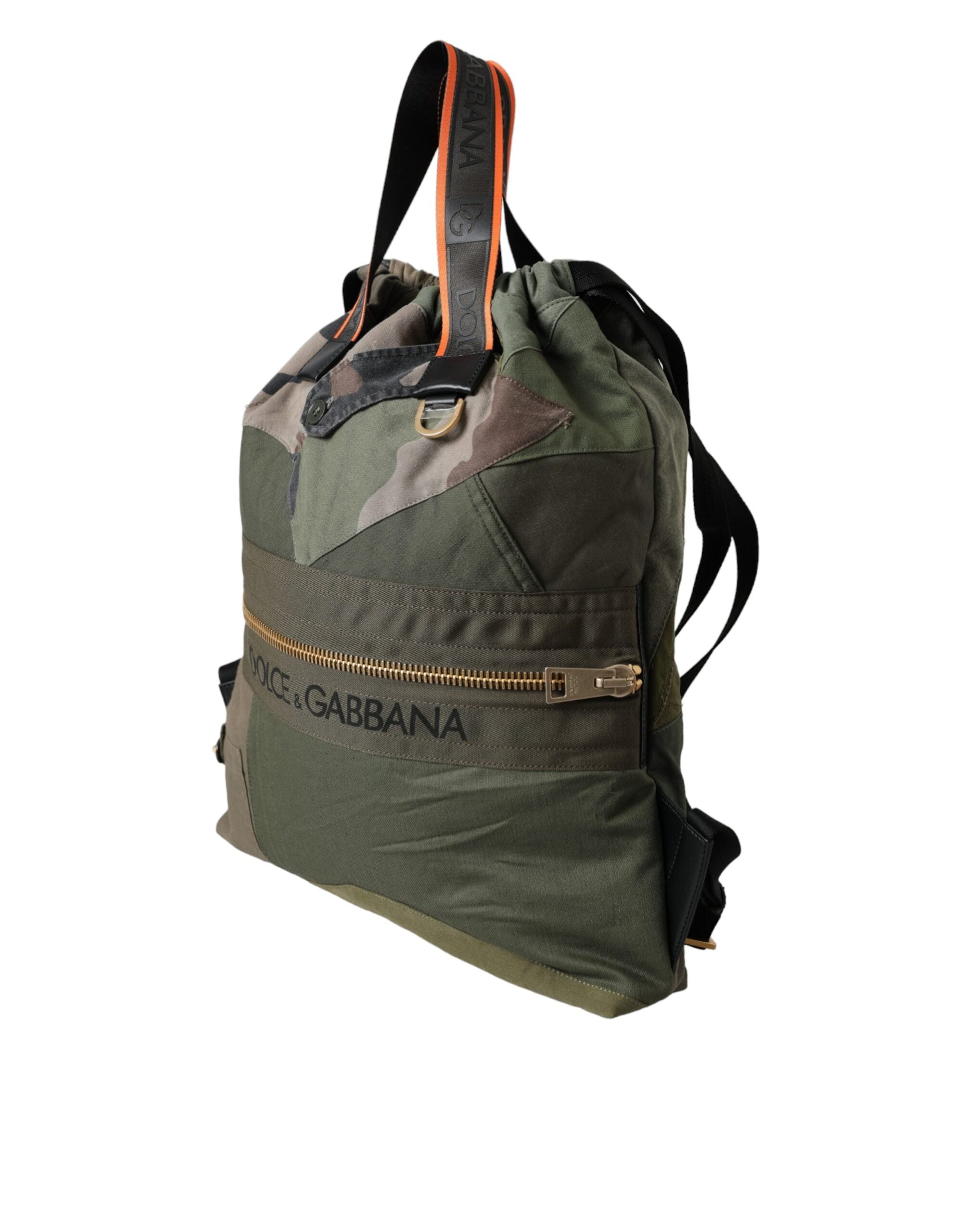 Dolce & Gabbana Militär Grün Patchwork Rucksack Rucksack Tasche