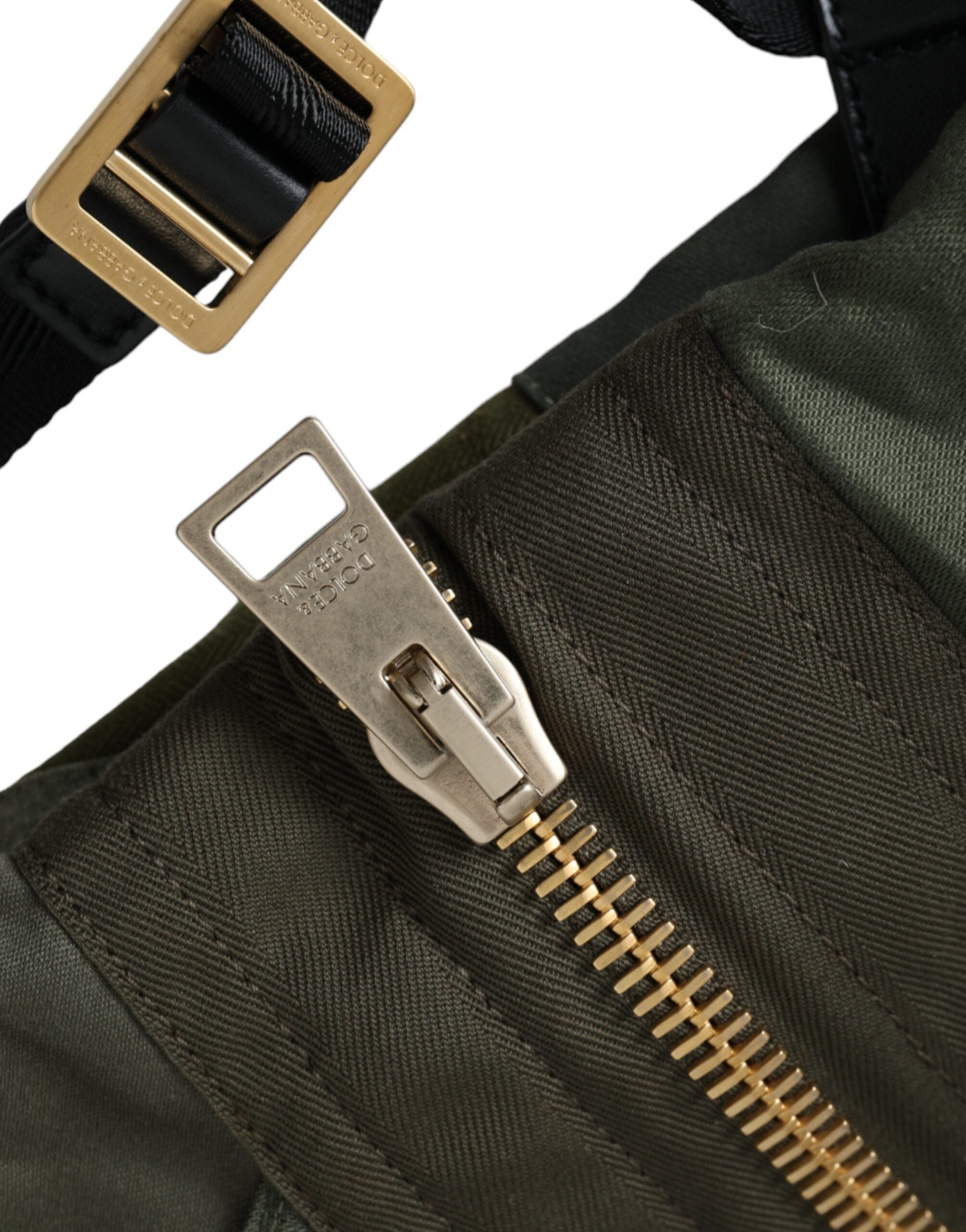 Dolce & Gabbana Militär Grün Patchwork Rucksack Rucksack Tasche