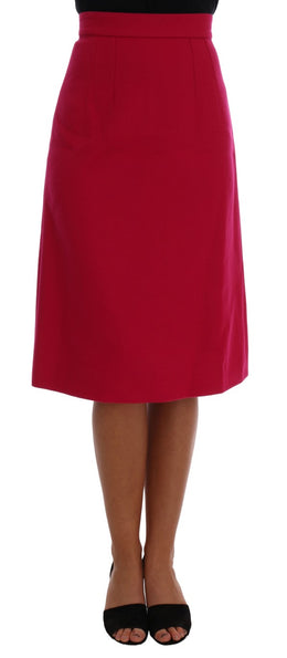 Dolce & Gabbana Knielanger A-Linien-Rock aus rosa Wolle