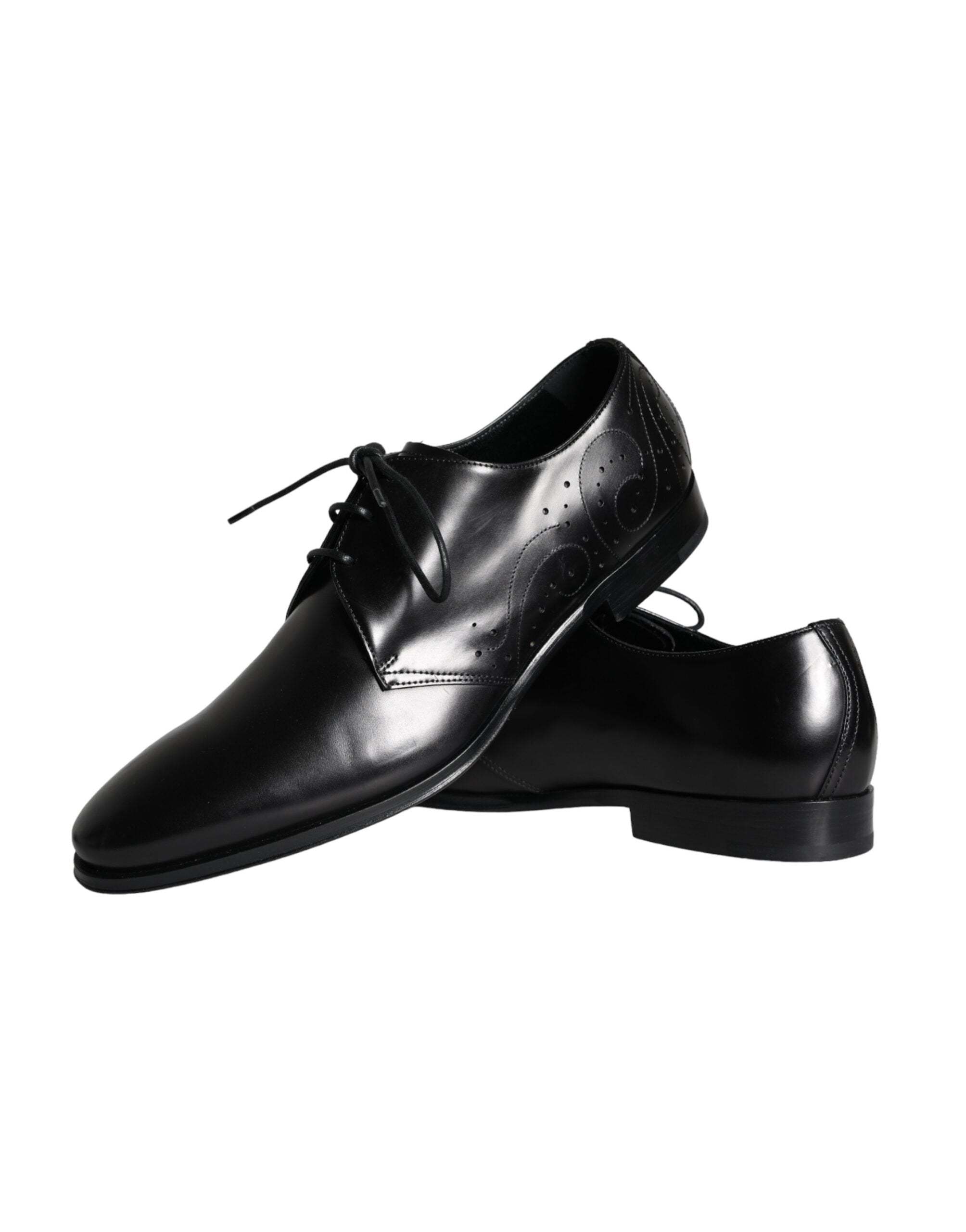 Dolce & Gabbana Schwarze Derby-Schuhe aus Kalbsleder für Herren