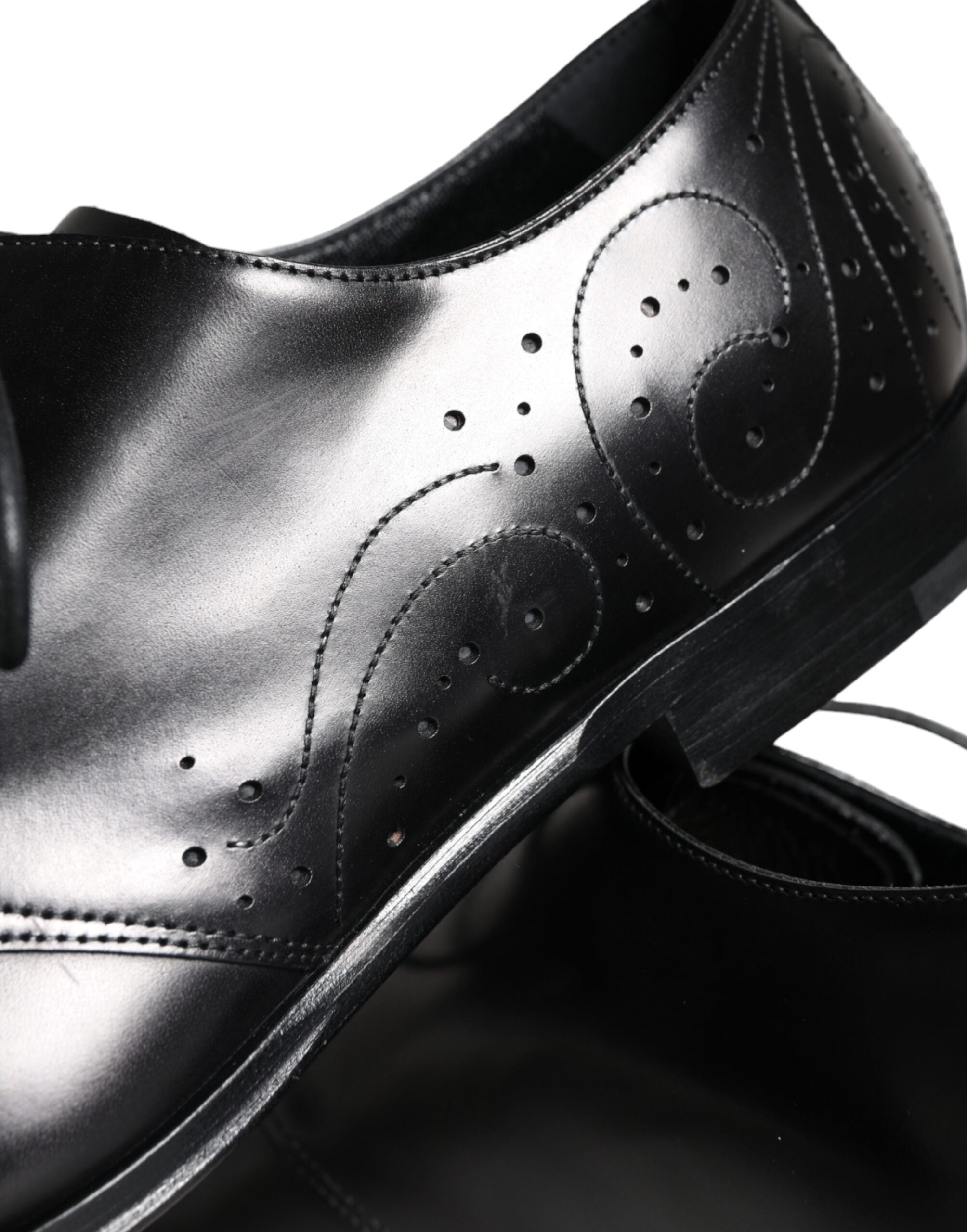 Dolce & Gabbana Schwarze Derby-Schuhe aus Kalbsleder für Herren