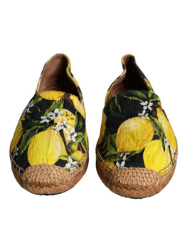 Dolce & Gabbana Multicolor Zitrone Slip On Espadrilles Schuhe