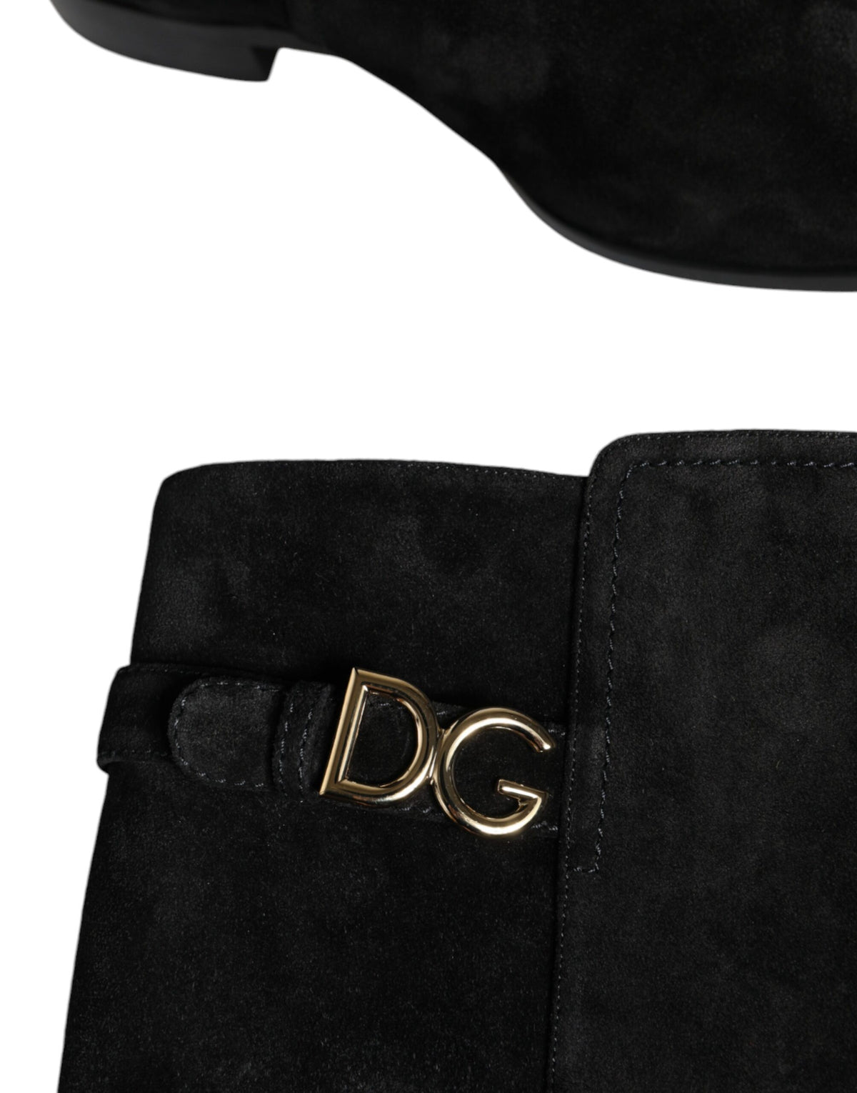 Dolce & Gabbana Schwarze kniehohe Stiefel aus Wildleder Schuhe