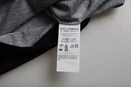 Dolce & Gabbana Schwarz Weiß Jazz Print Baumwolle Kurzarm-T-Shirt