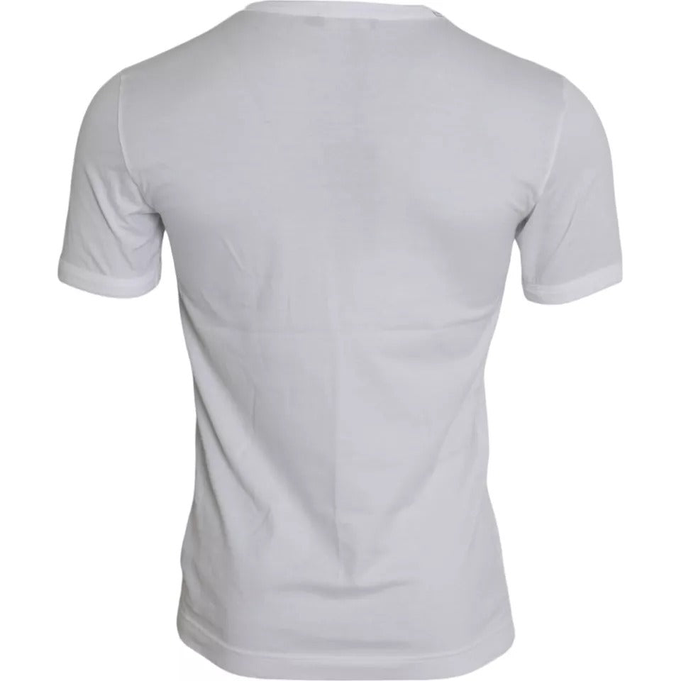 Dolce & Gabbana Weiß König der Liebe Rundhalsausschnitt Kurzarm-T-Shirt