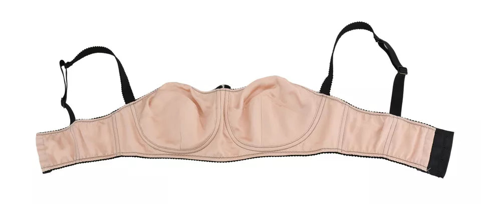 Dolce & Gabbana Schwarzer Balconette-BH mit rosa Trägern