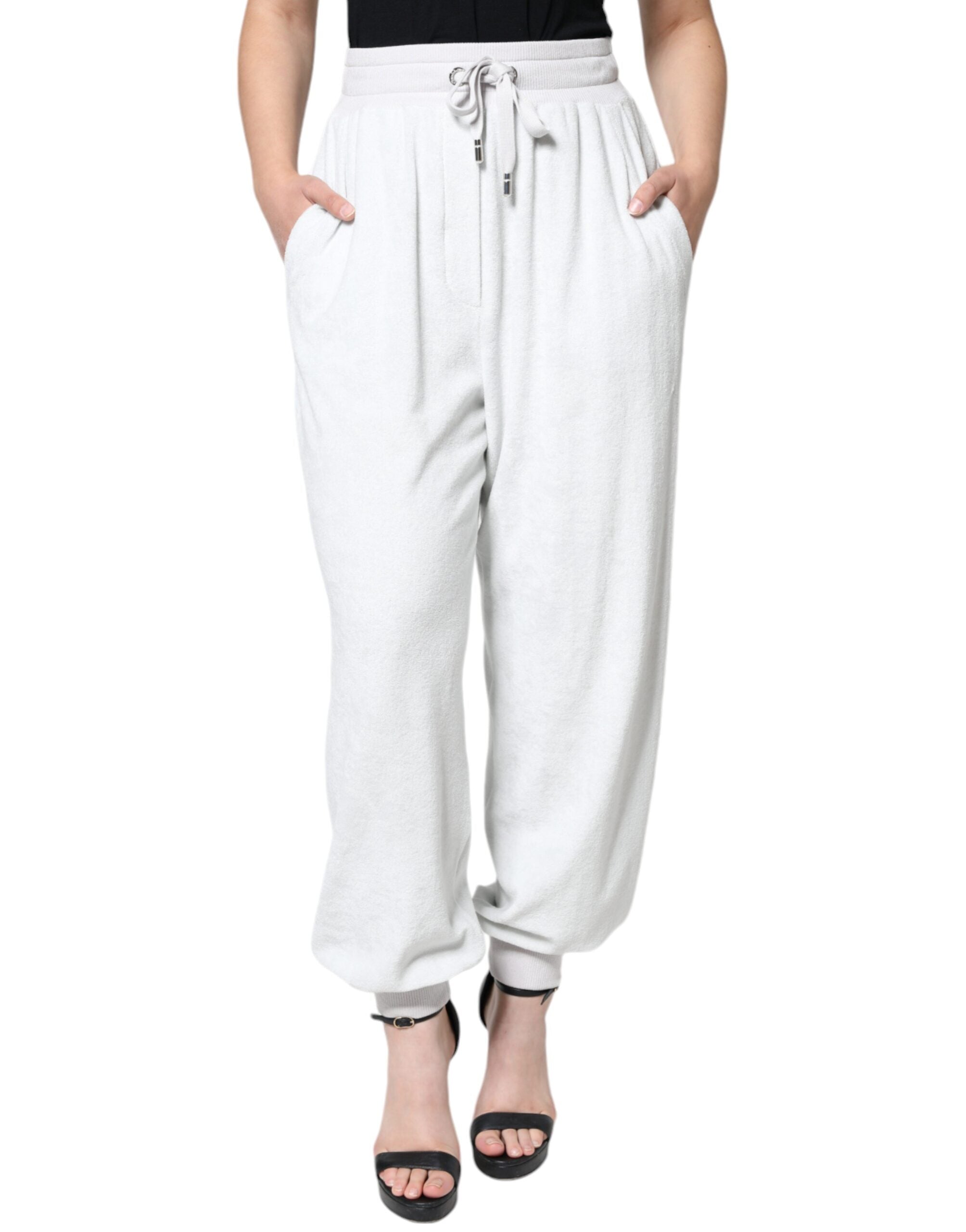 Dolce & Gabbana Weiße Nylon-Jogger-Sweatpants-Hose