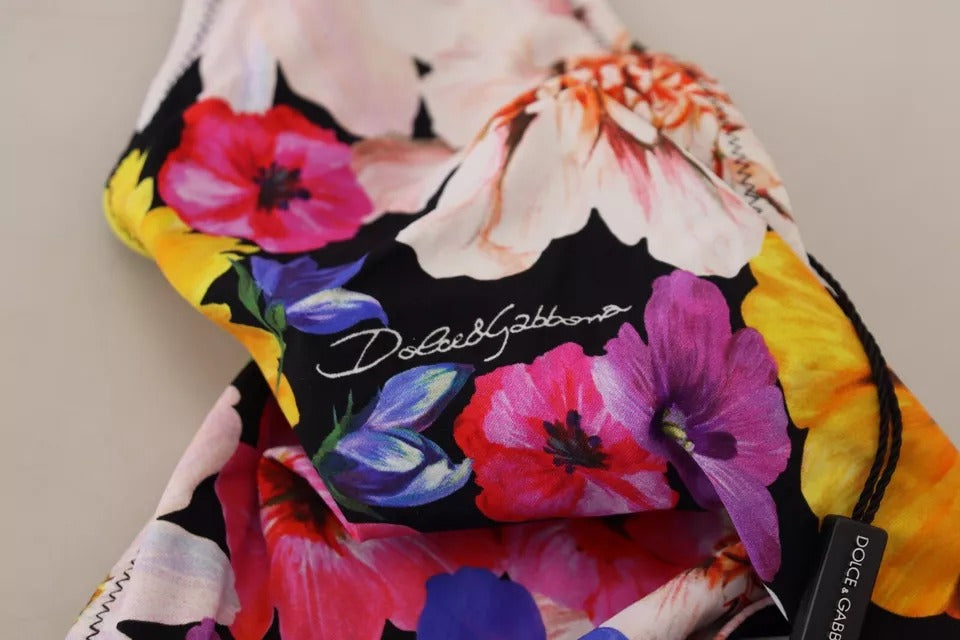 Dolce & Gabbana Schwarzer Bikini-Slip mit Blumenprint