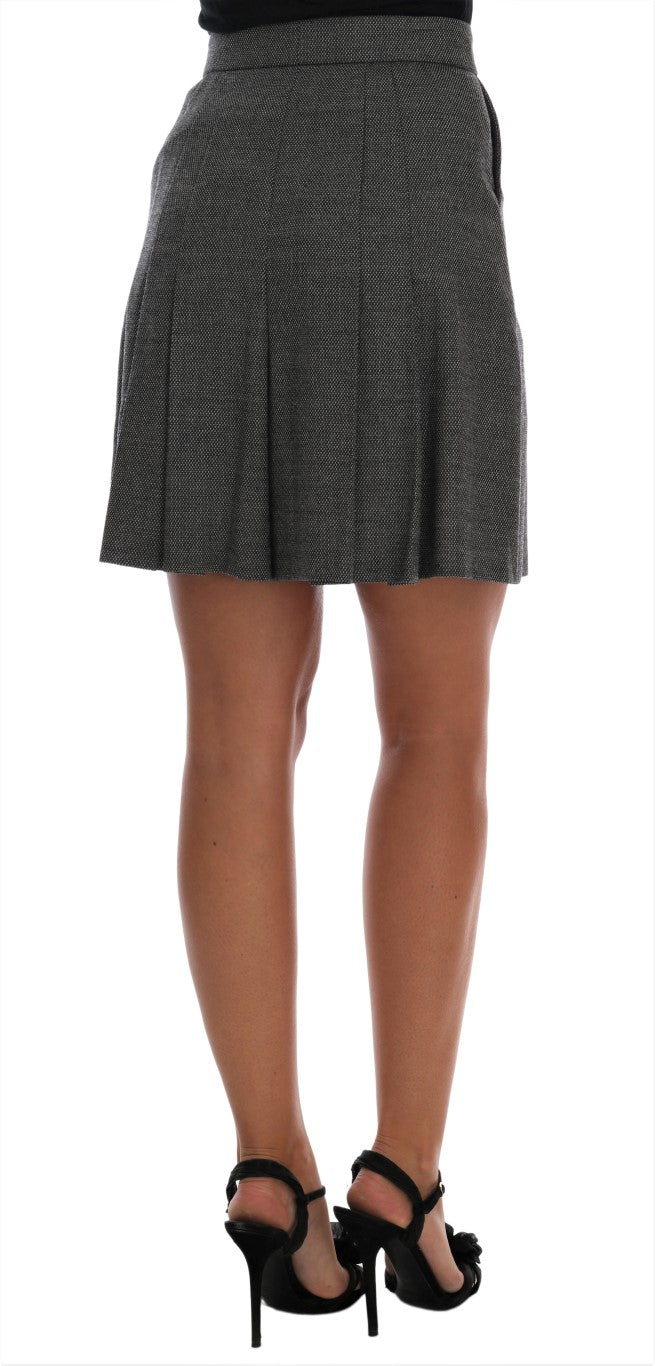 Dolce & Gabbana Graue Mini-Shorts mit hoher Taille aus Wolle