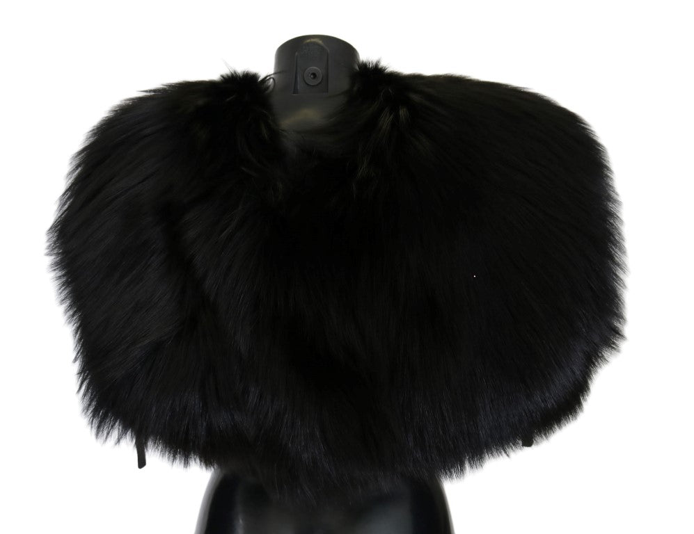 Dolce & Gabbana Schwarzer Silberfuchs-Pelzschal