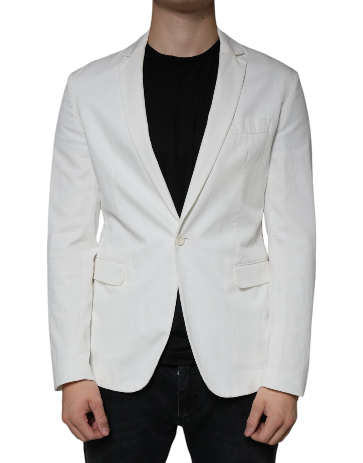 Dondup Weißer einreihiger formeller Blazer mit einem Knopf