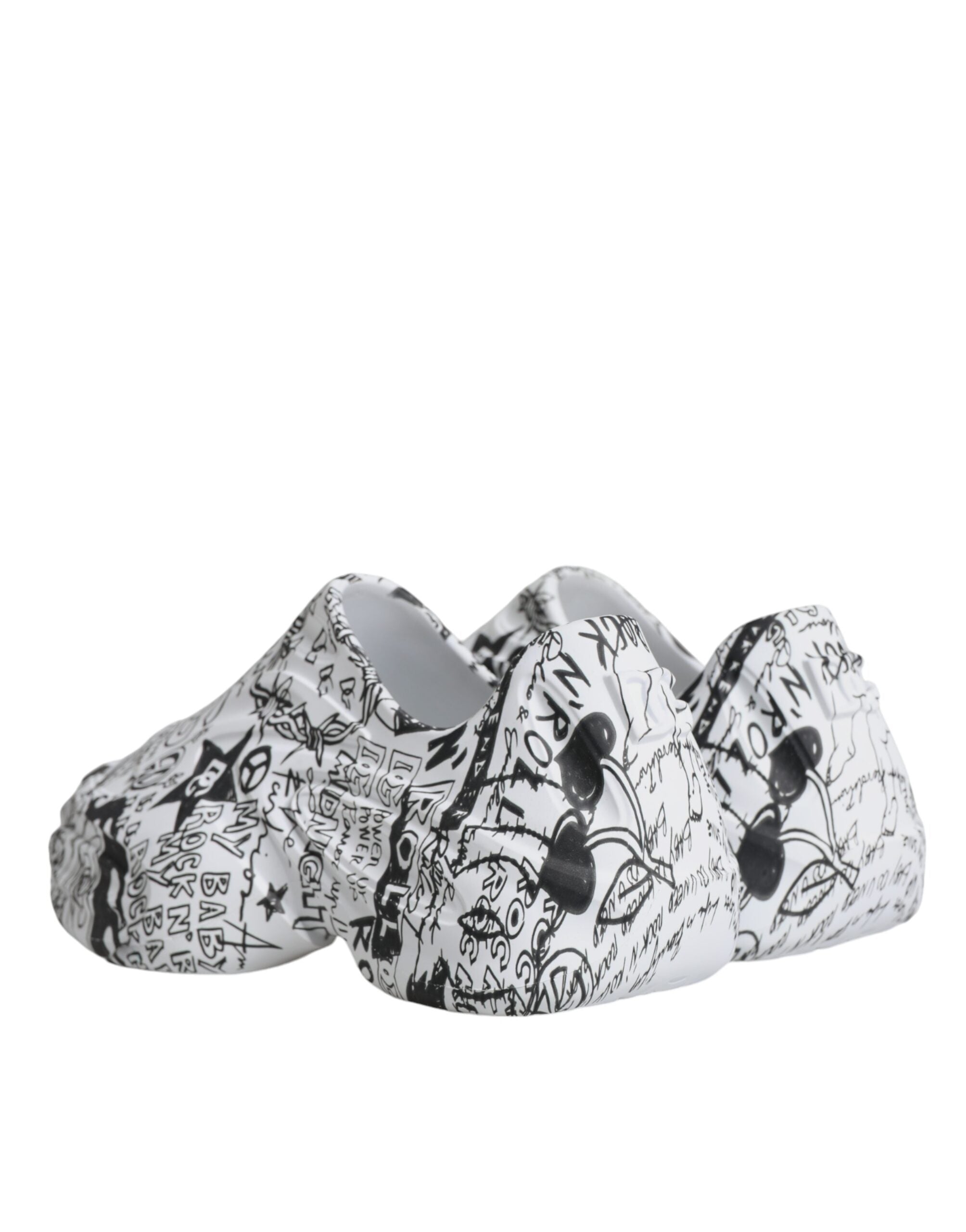 Dolce & Gabbana Weiß Schwarz Graffiti Daymaster Turnschuhe Schuhe