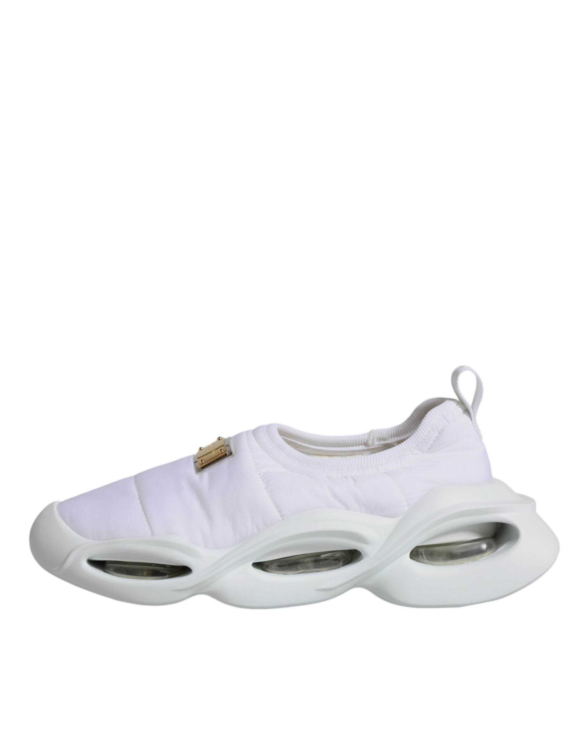 Dolce & Gabbana Weiß gepolstert Stoff Low Top Turnschuhe Schuhe