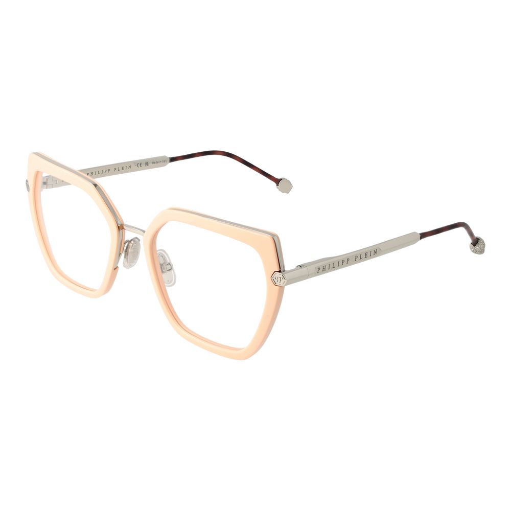 Philipp Plein Rosa Metall- und Kunststoffbrille (Gestelle)