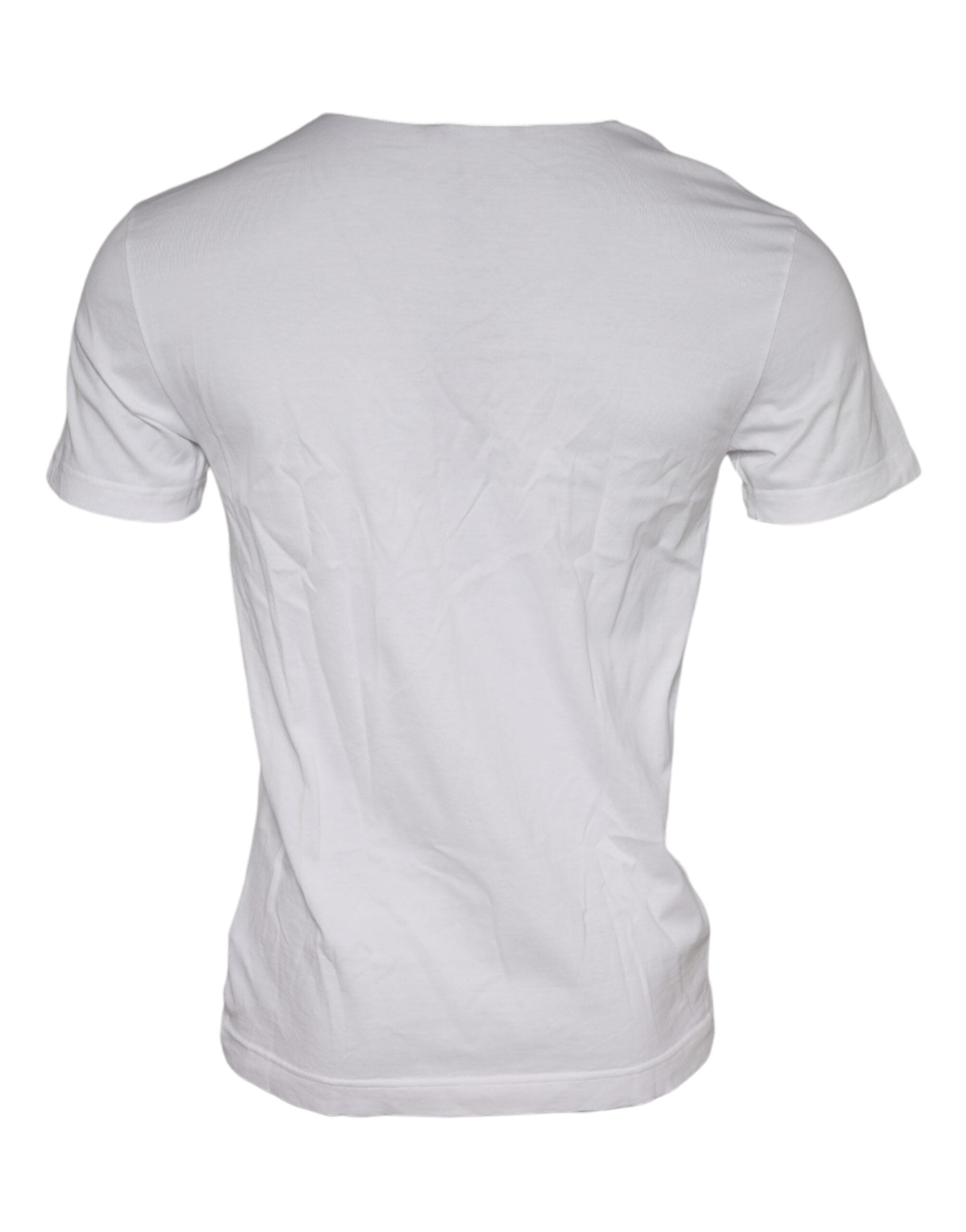 Dolce & Gabbana Weißes Baumwoll-T-Shirt mit Grafikdruck und Rundhalsausschnitt