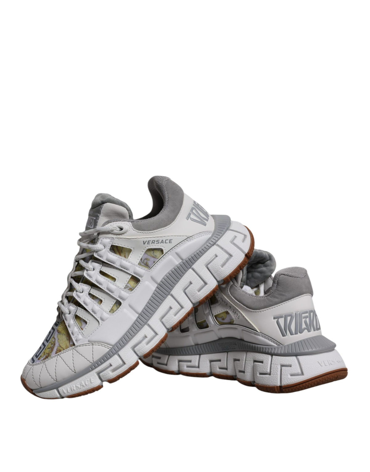 Versace Weiß Trigreca Barocco Druck Low Top Turnschuhe Schuhe