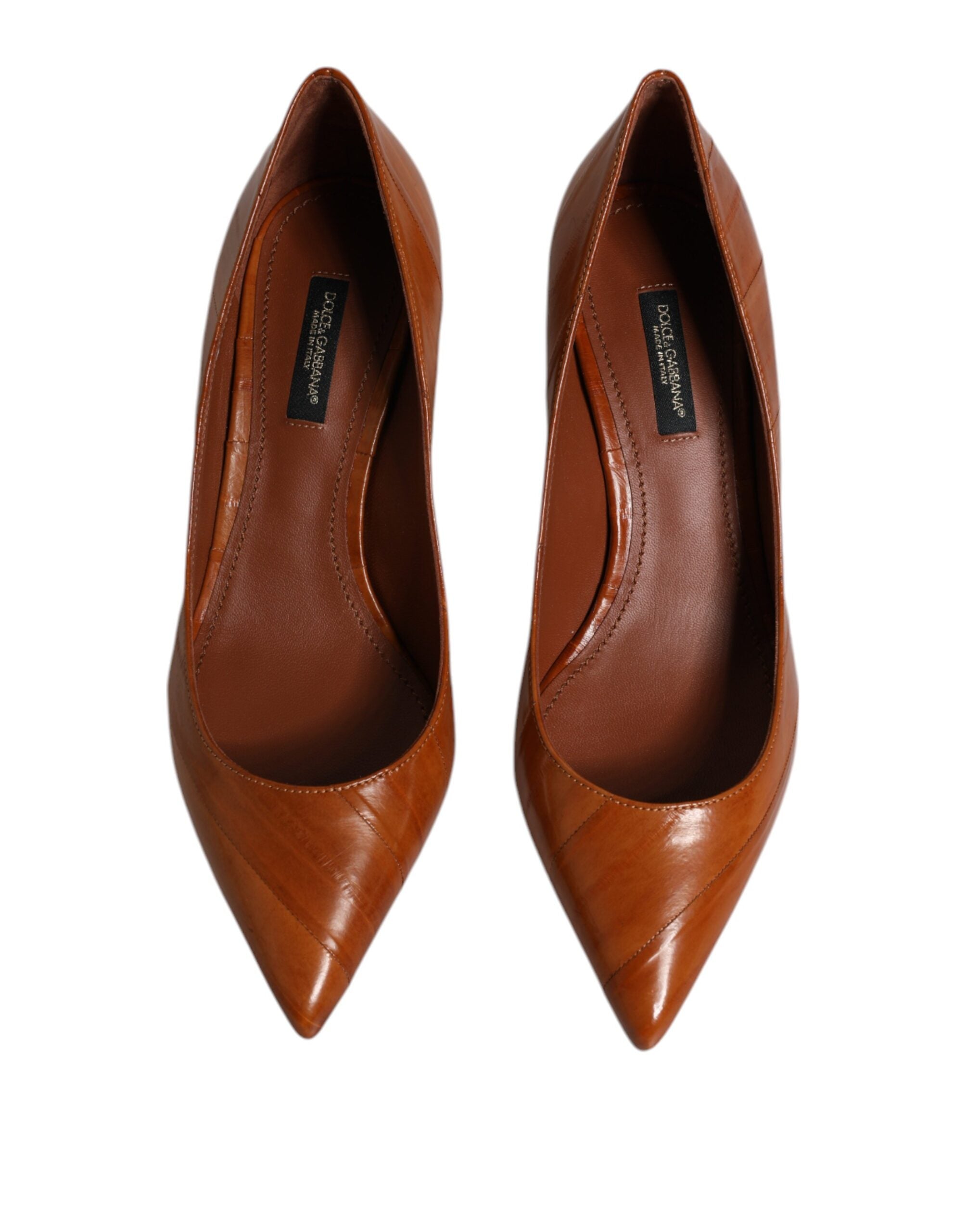 Dolce & Gabbana Braune Kitten-Heel-Pumps aus Leder