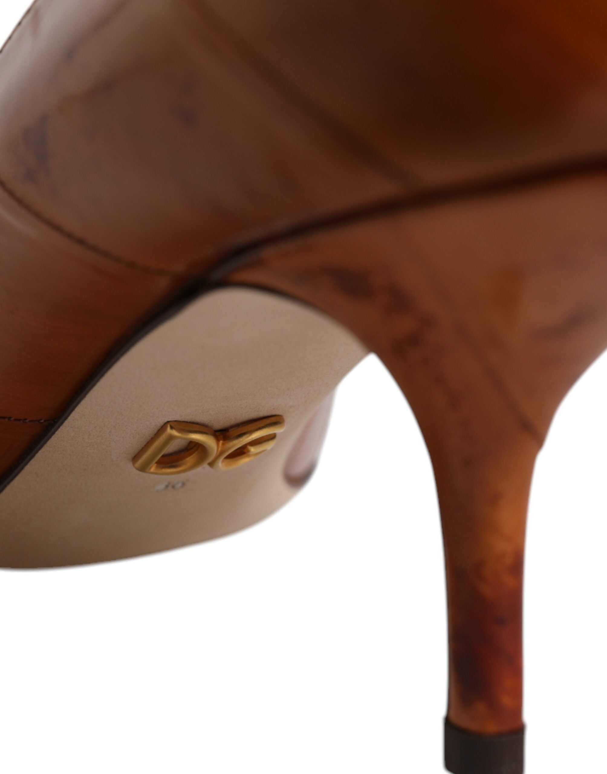 Dolce & Gabbana Braune Kitten-Heel-Pumps aus Leder