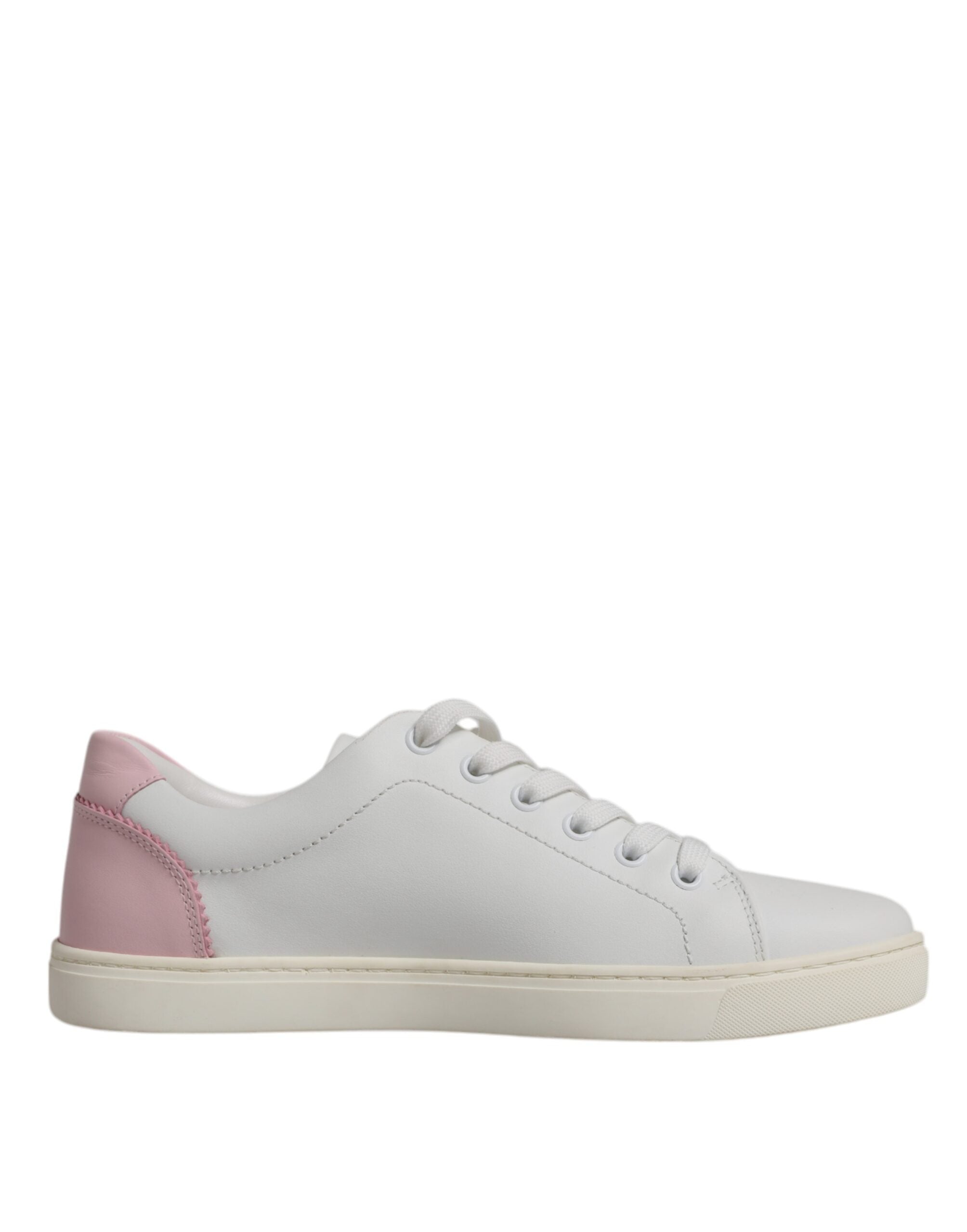 Dolce & Gabbana Weiß Klassische Kalbsleder Turnschuhe Schuhe