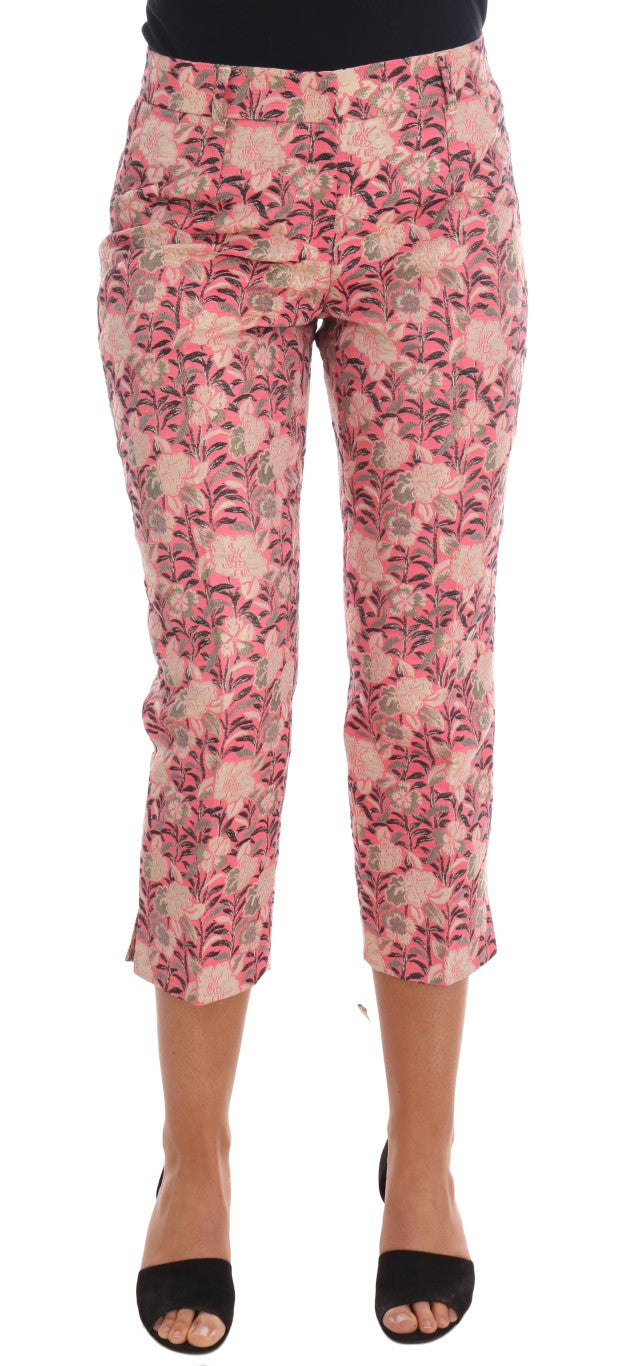 Dolce & Gabbana Rosa geblümte Brokat-Caprihose