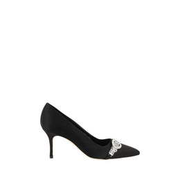 Manolo Blahnik Schwarze Asapump Satin Pumps