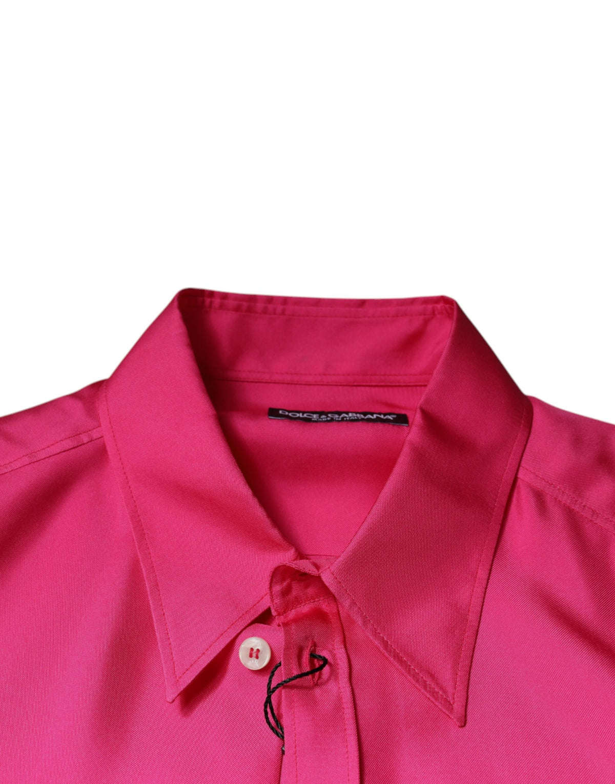 Dolce & Gabbana Rosa Seidenhemd mit Knopfleiste für Männer