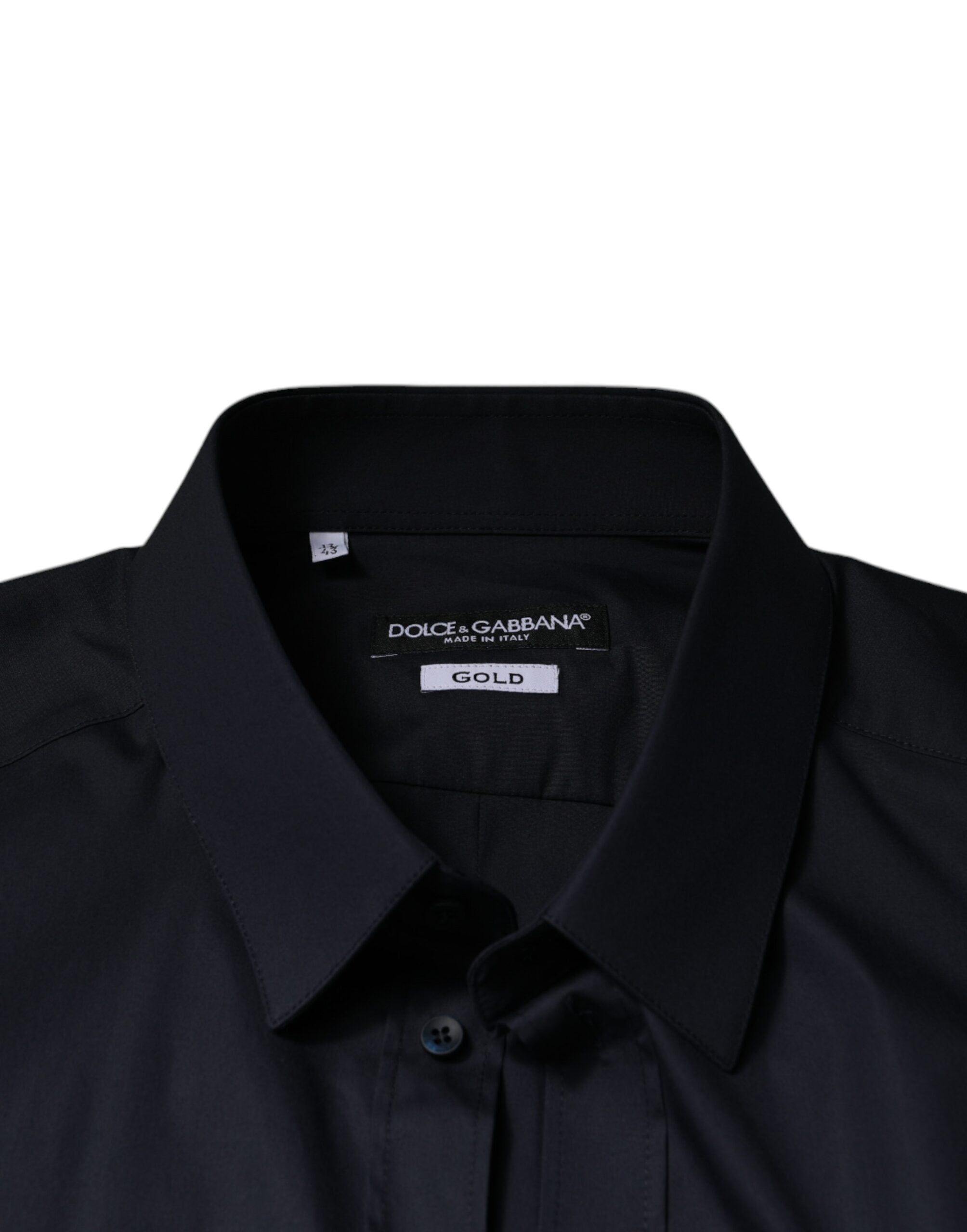 Dolce & Gabbana Schwarzes formelles GOLD-Hemd aus Baumwollmischung