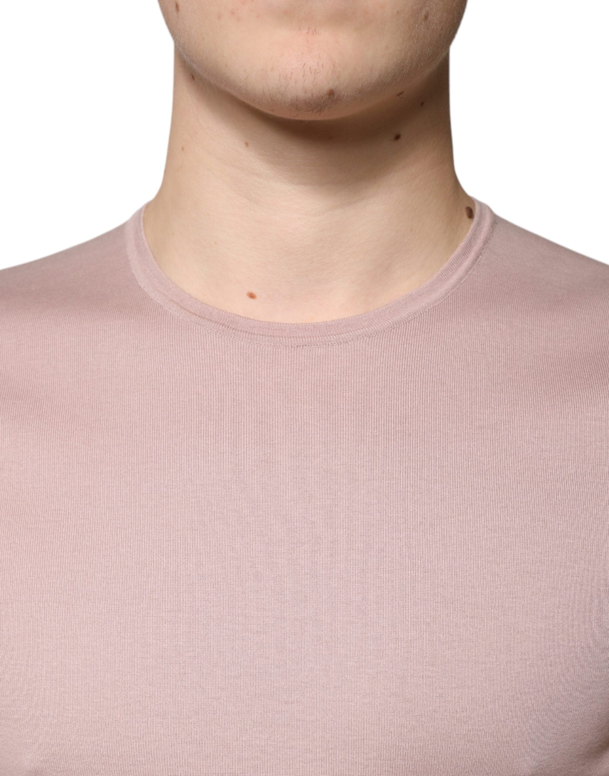 Dolce & Gabbana Braunes Baumwoll-T-Shirt mit kurzen Ärmeln und Rundhalsausschnitt