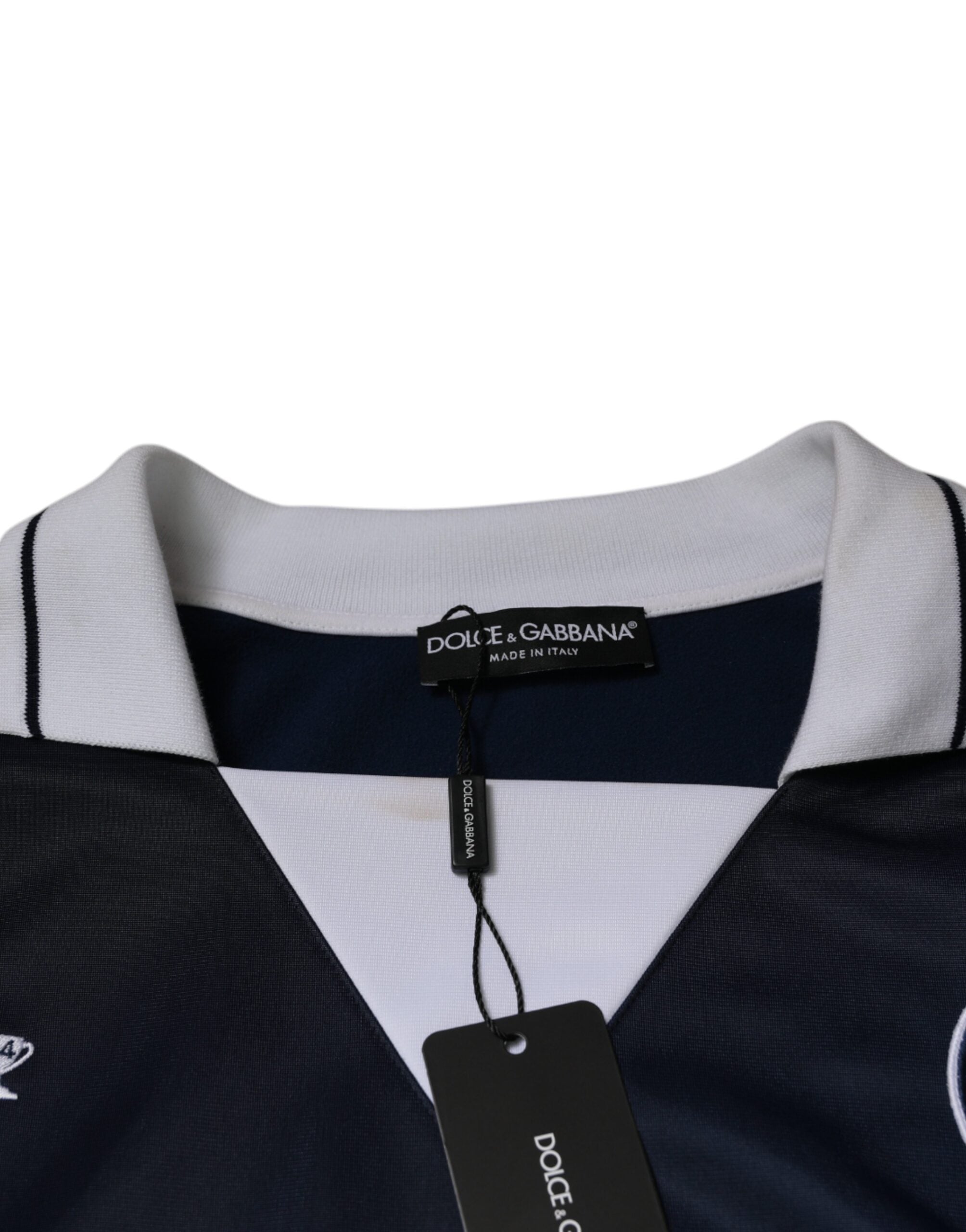 Dolce & Gabbana Blau Weiß Milano Langarm-Jersey-T-Shirt