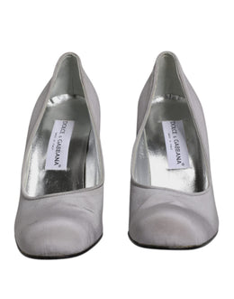 Dolce & Gabbana Graue Wildleder Leder Hochhackige Pumps Schuhe