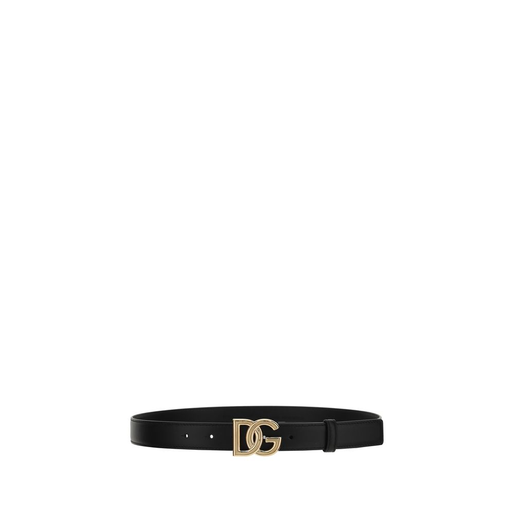Dolce & Gabbana Schwarzer Kalbsleder Bos Taurus Regular Gürtel