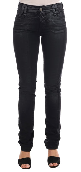 John Galliano Graue Baumwoll-Stretch-Jeans mit normaler Passform