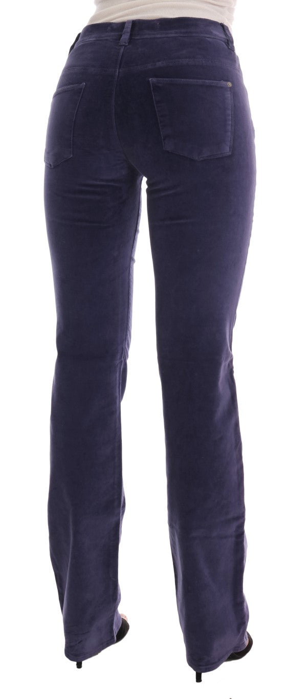 Ermanno Scervino Lila Cord Stretch-Bootcut-Hose