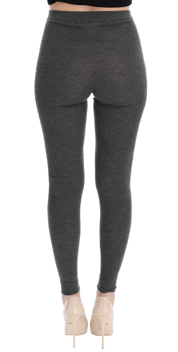 Dolce & Gabbana Graue Kaschmir-Stretch-Strumpfhose