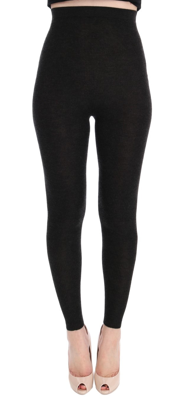 Dolce & Gabbana Graue Kaschmir-Stretch-Strumpfhose