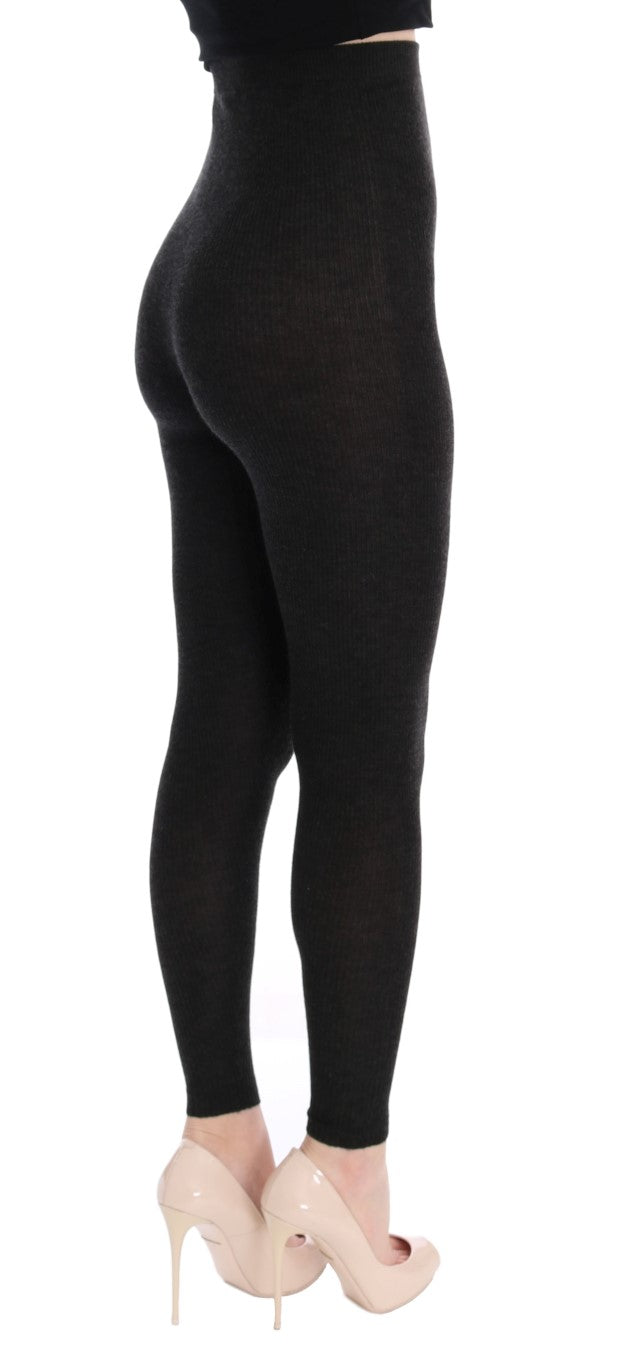 Dolce & Gabbana Graue Kaschmir-Stretch-Strumpfhose