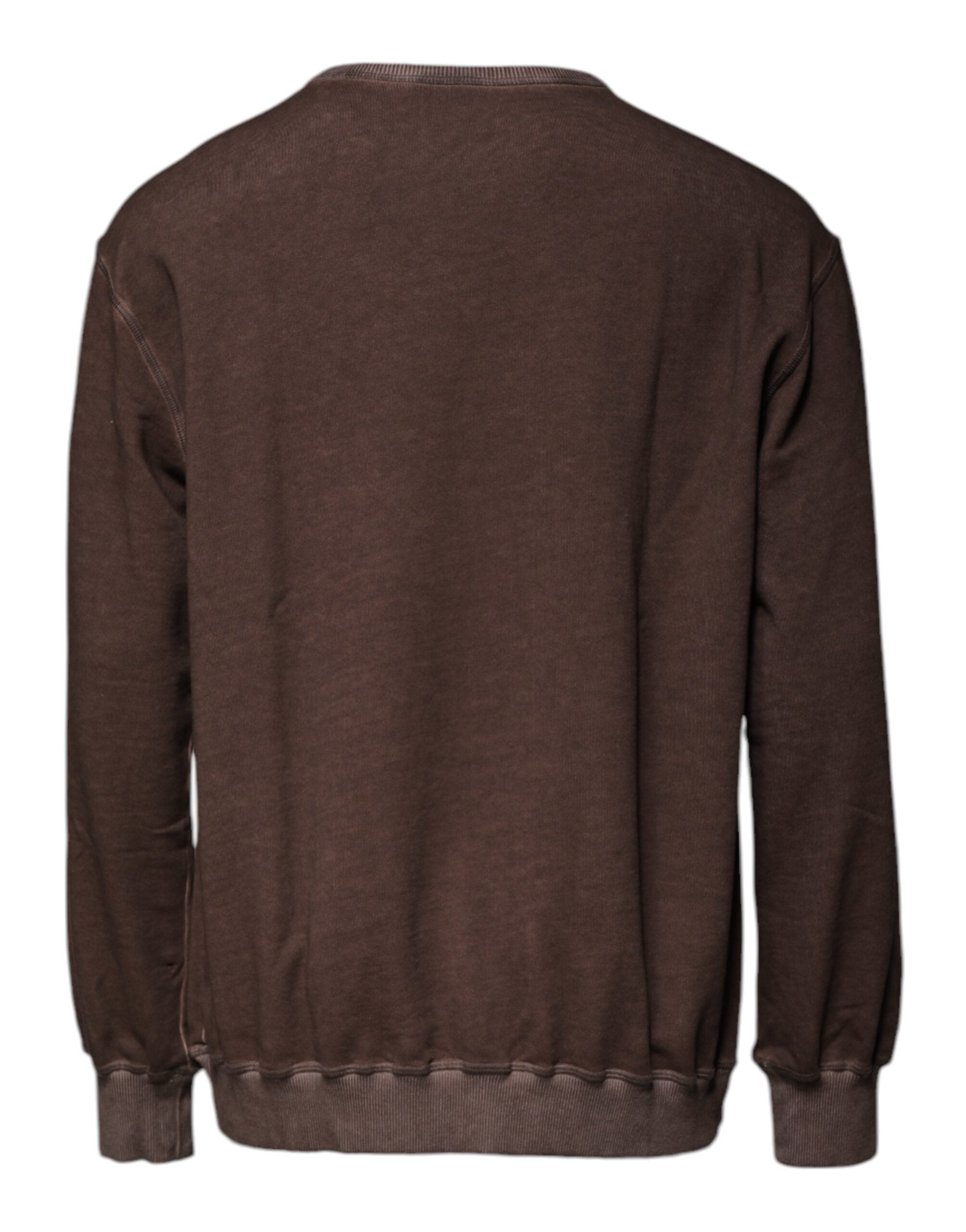 Dolce & Gabbana Brauner Rundhalspullover mit Logodruck
