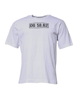 Dolce & Gabbana Weißes DG Logo Baumwoll-T-Shirt mit Rundhalsausschnitt