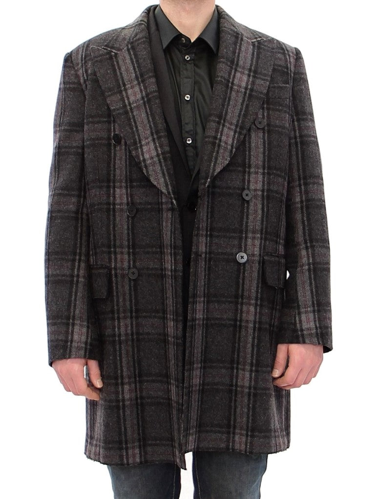 Dolce & Gabbana Grauer doppelreihiger Mantel Jacke