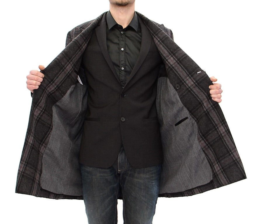 Dolce & Gabbana Grauer doppelreihiger Mantel Jacke