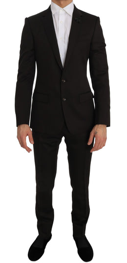 Dolce & Gabbana Braun Wolle Kristall Biene Slim Fit MARTINI
