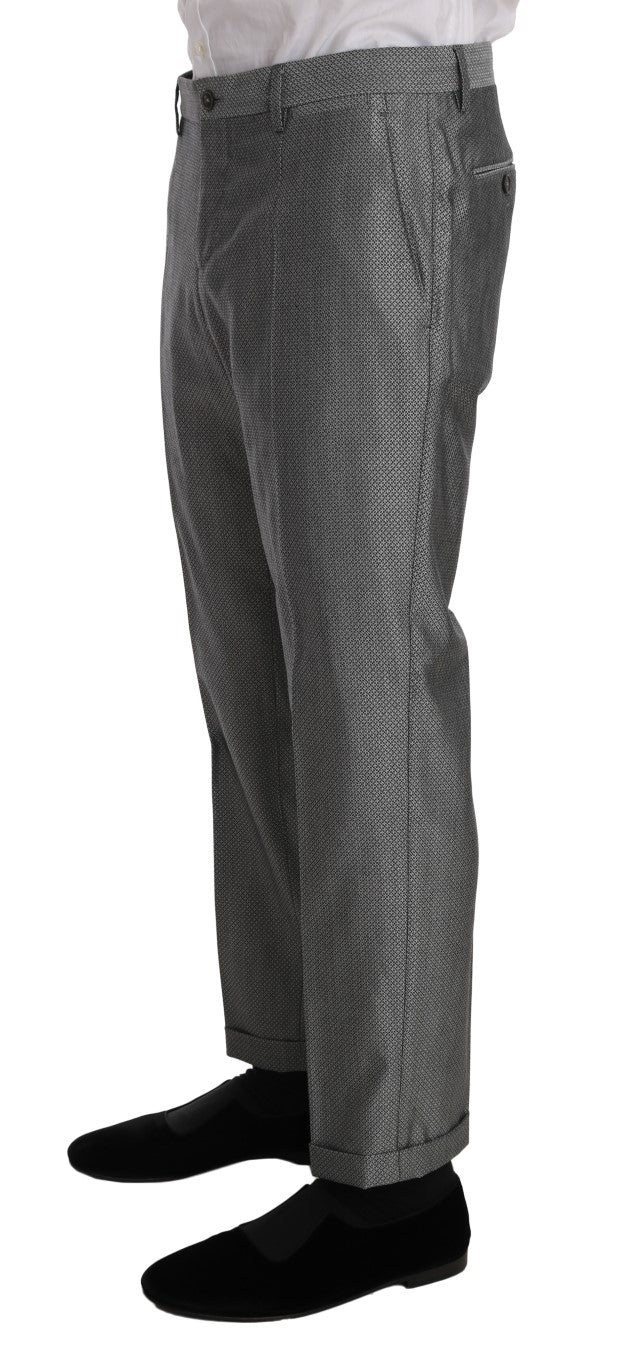 Dolce & Gabbana Schwarzer Stretch Crystal Bee Slim Fit Anzug