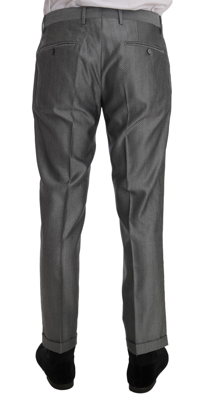 Dolce & Gabbana Schwarzer Stretch Crystal Bee Slim Fit Anzug