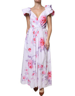 Philosophy Weißes geblümtes Maxikleid aus Baumwolle