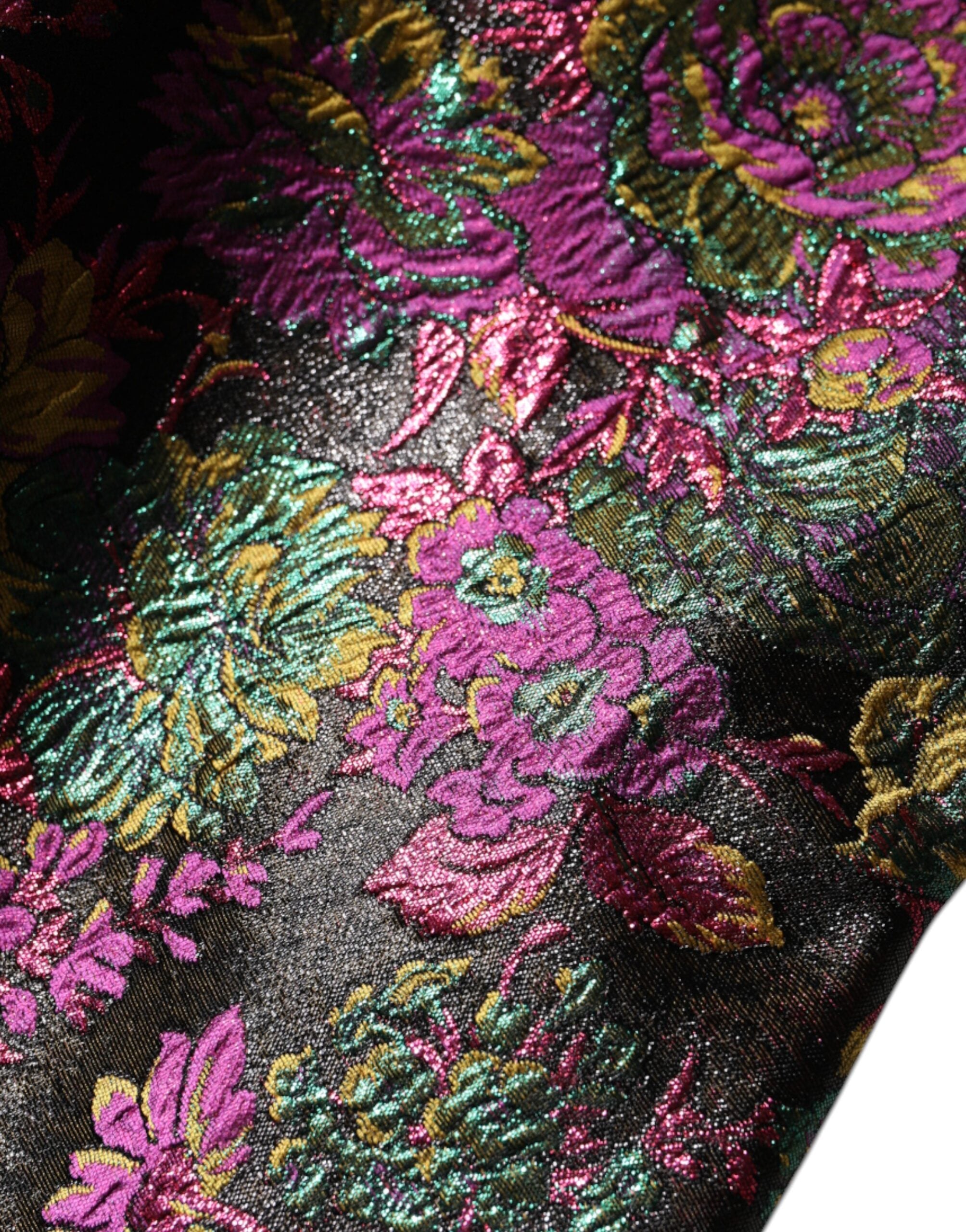Dolce & Gabbana Gekürzte Jacke aus mehrfarbigem Blumen-Jacquard